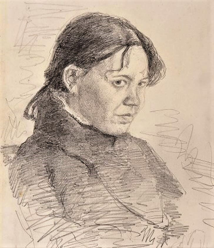 Портрет Эмилии Праховый, написанный Серовым Валентином Александровичем