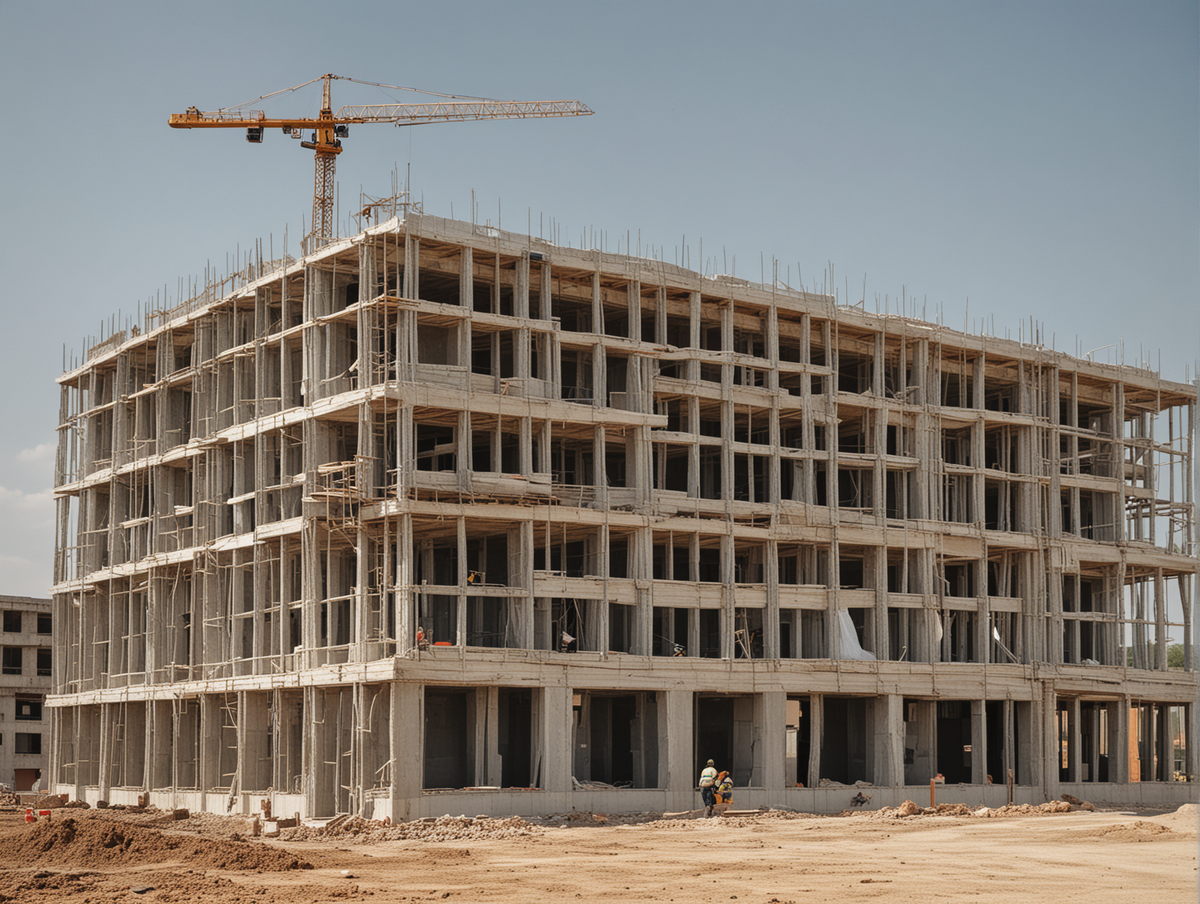 Стройка. Иллюстрация сгенерирована нейросетью