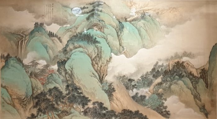 Коллектив авторов Зелёный пейзаж 1952 бумага, тушь, минеральные краски