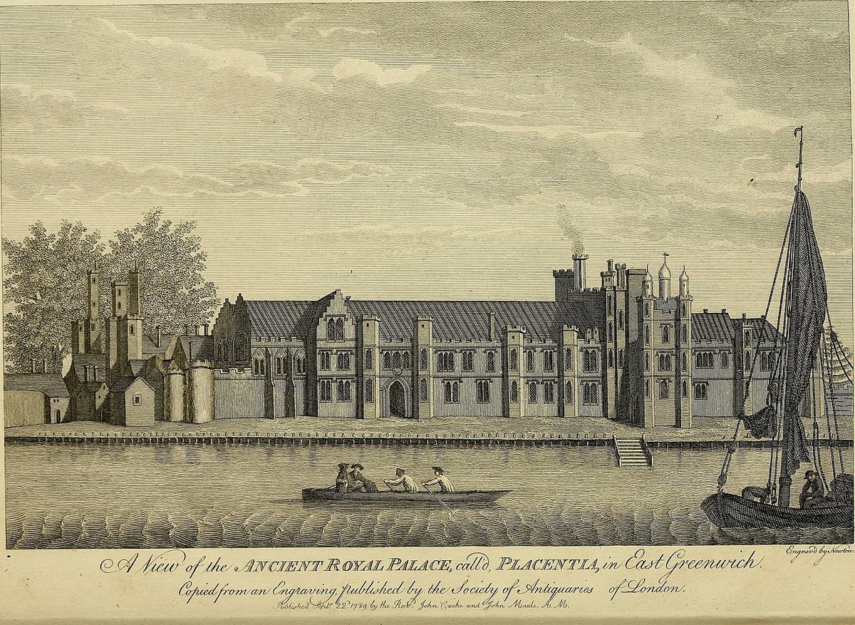 Дворец Плаценции (Гринвич), перестроенный около 1500 года Генрихом VII. Открытый источник