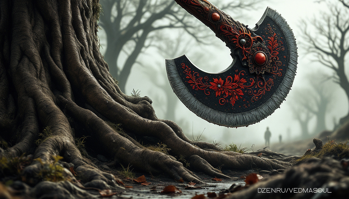 Авторское изображение @vedmasoul. Cгенерировано ИИ. Разрыв кровных связей, порча