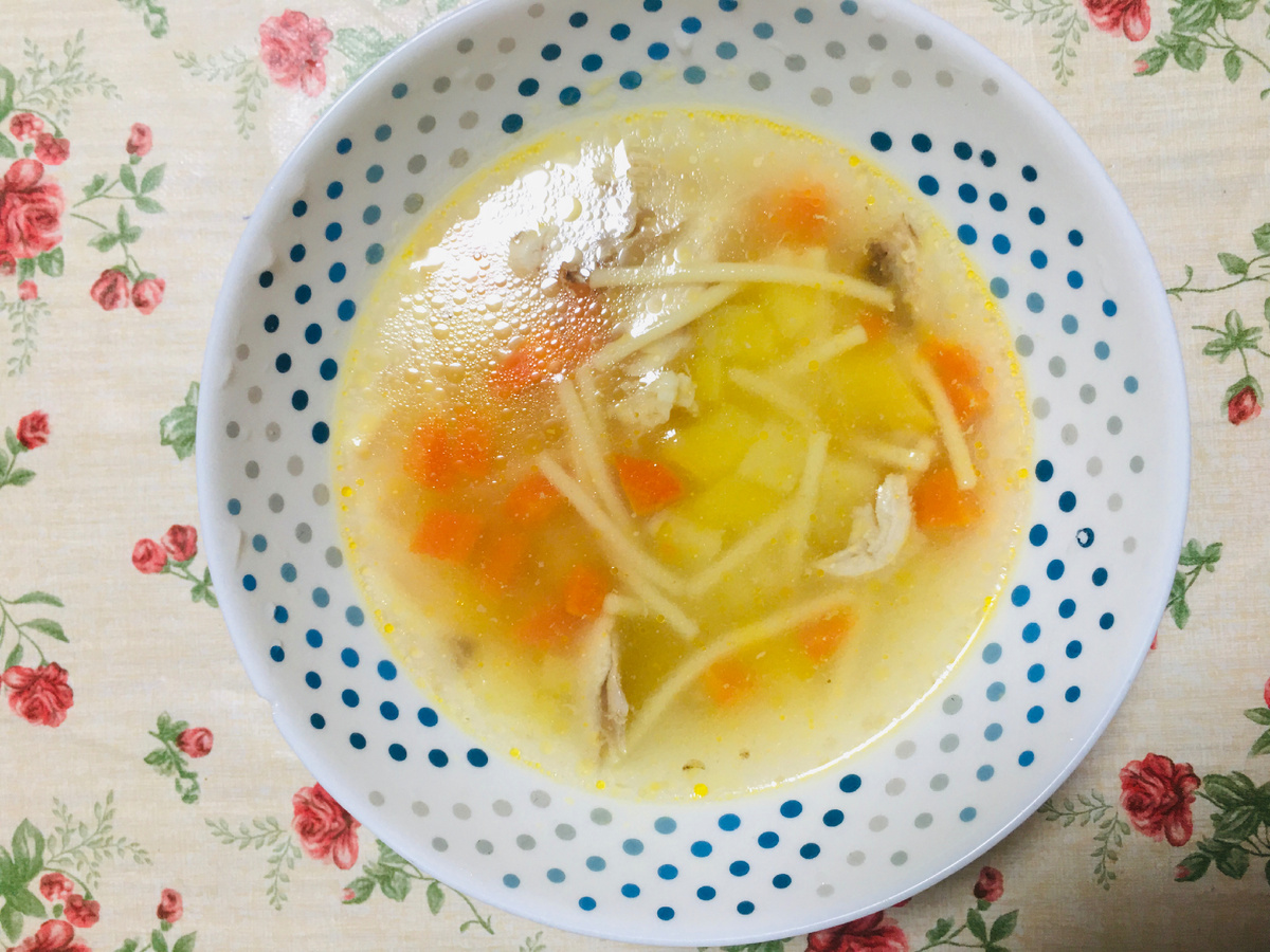 Вместо вермишели поломанные спагетти. 