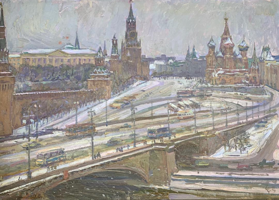 "Зима 1974-го" Соловых Г. И. оргалит/масло 1974 год