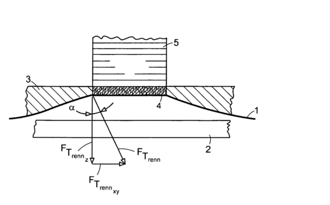 Рисунок из патента, объясняющий механизм отрыва детали от пленки
