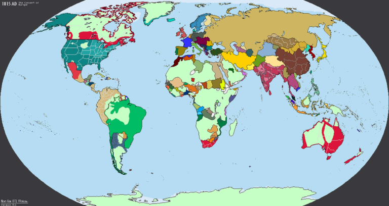 Карта мира на 1875 год