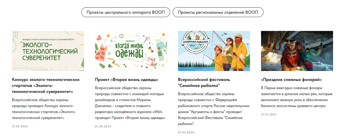 Проекты, реализуемые ВООП