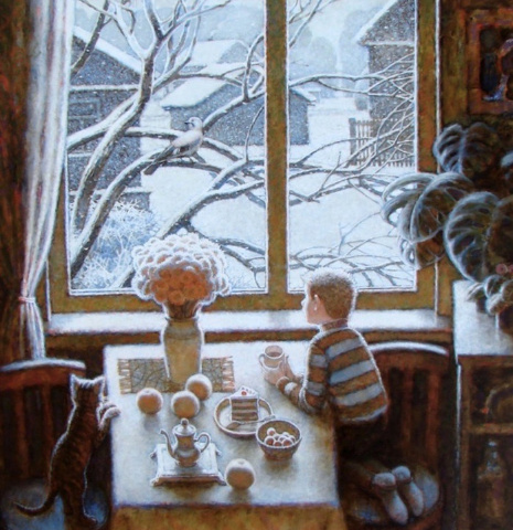 Здравствуй, странная птица. Х./м., 170 х 150. 2015-16. Источник изображения : igor_pugach_hudojnik