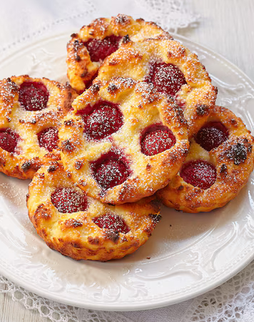 Сливочное сырное печенье с малиной