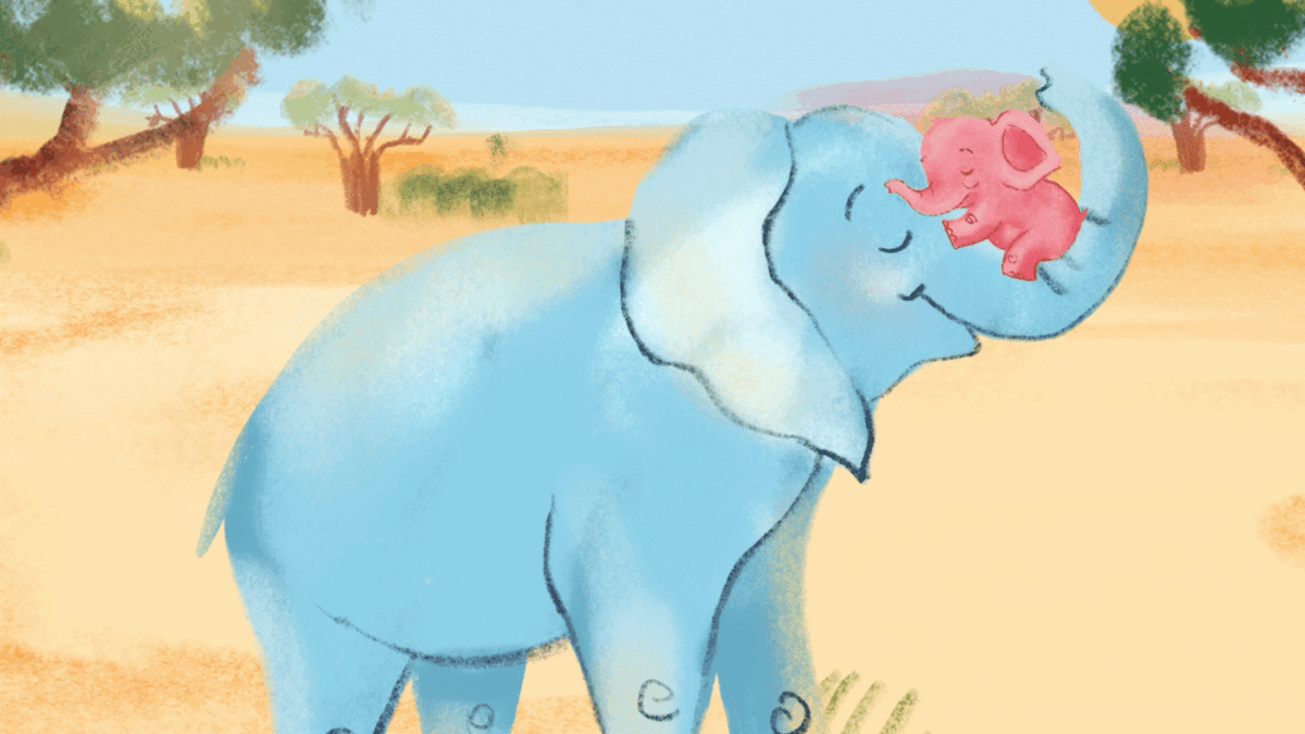 Мультифильм снят по мотивам детской книги «Обними меня! Сказка о слоненке и его маме» 