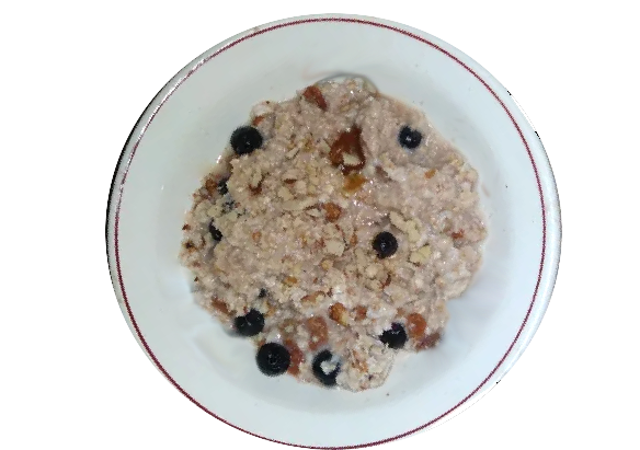 овсянка с ягодами и грибами