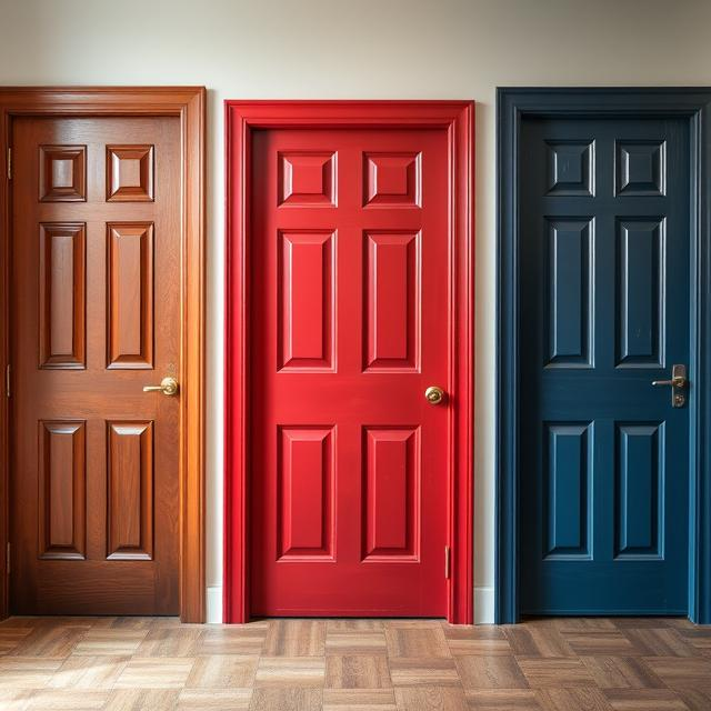 Двери разного цвета фото 