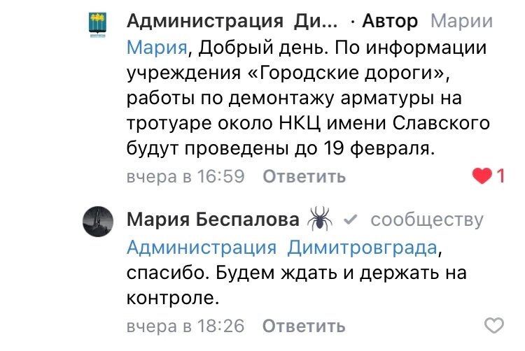 Скриншот комментария из социальной сети "ВКонтакте".