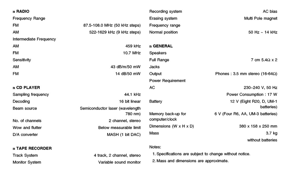 Технические характеристики.