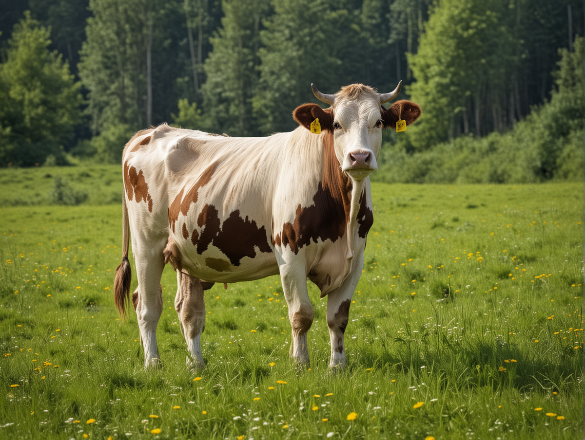 Корова. Иллюстрация сгенерирована нейросетью