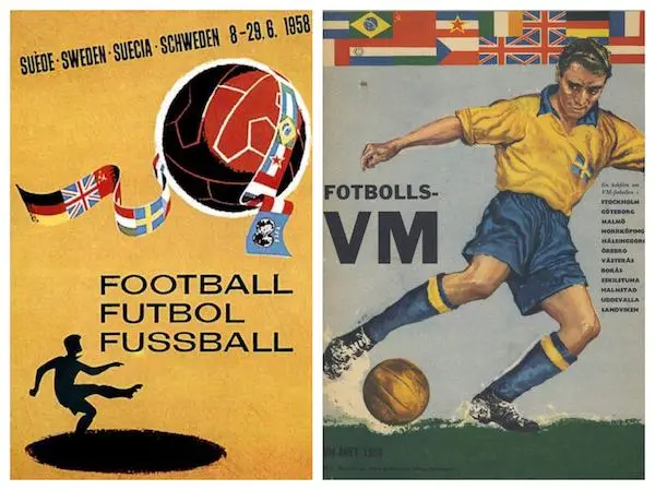 Официальный логотип и афиша ЧМ 1958 в Швеции