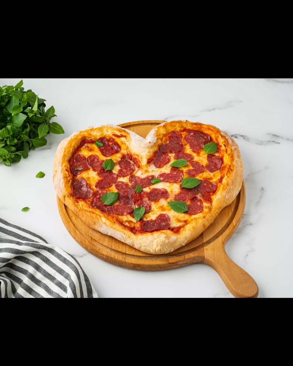Пицца «Сердце» с салями и моцареллой