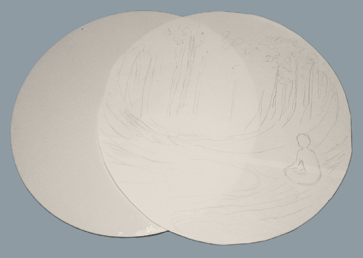 Эскиз к интерьерной картине Созерцание