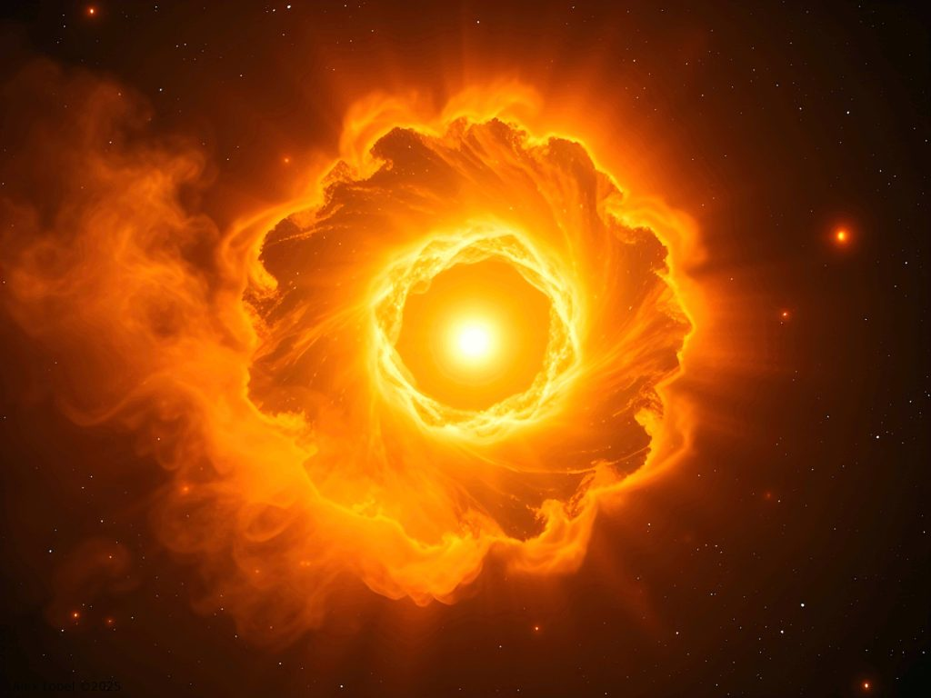 Жёлтый гипергигант Рo Кассиопеи в представлении художника. Источник: phys.org