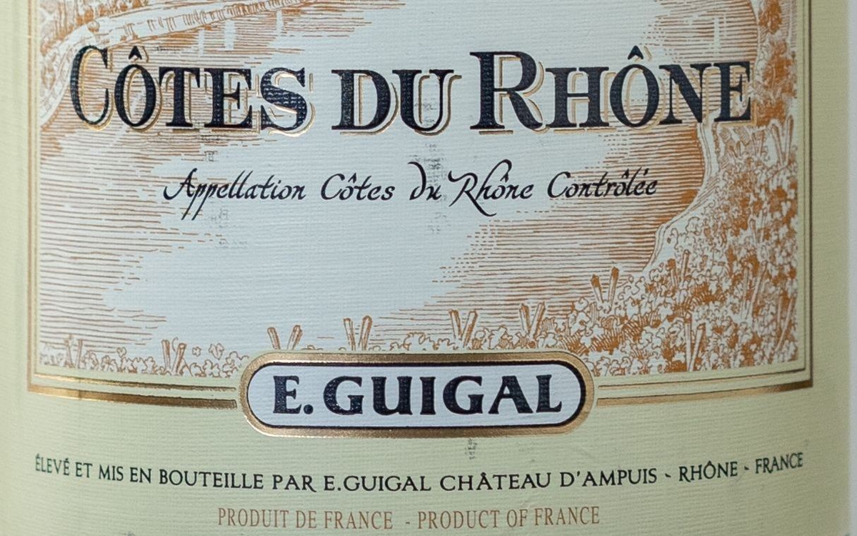 Этикетка вина из Долины Роны (Франция)
