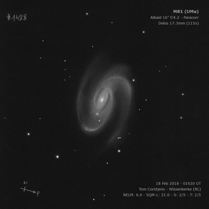 Галактика М81, ее вид через 400мм телескоп