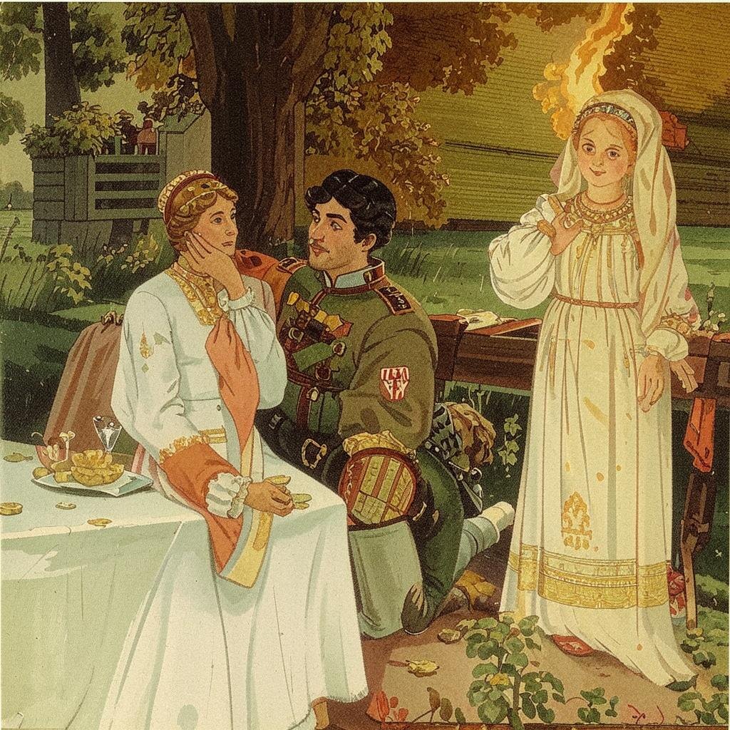 Одним из ключевых моментов является предложение Хлестова, сделанное дочери Анны Андреевны.