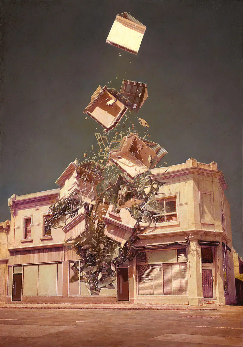 «Вавилон» (2019–2021), масло на картоне. Источник: www.jeremygeddesart.com