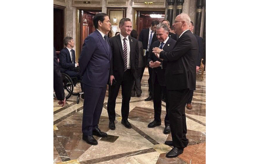    Госсекретарь США Марко Рубио, помощник президента США по национальной безопасности Майк Уолтц, спецпосланник президента США по Ближнему Востоку Стивен Уиткофф и глава РФПИ Кирилл Дмитриев  ТАСС