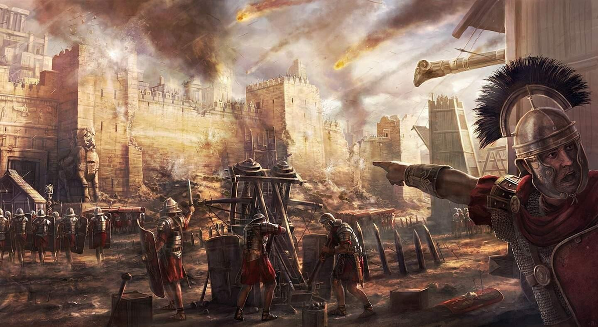 Римляне штурмуют Карфаген. Арт из компьютерной игры «Total War: Rome II».