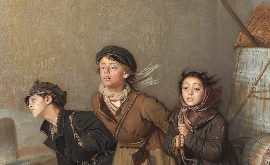 Василий Перов. Тройка (Ученики мастеровые везут воду). 1866. Фрагмент