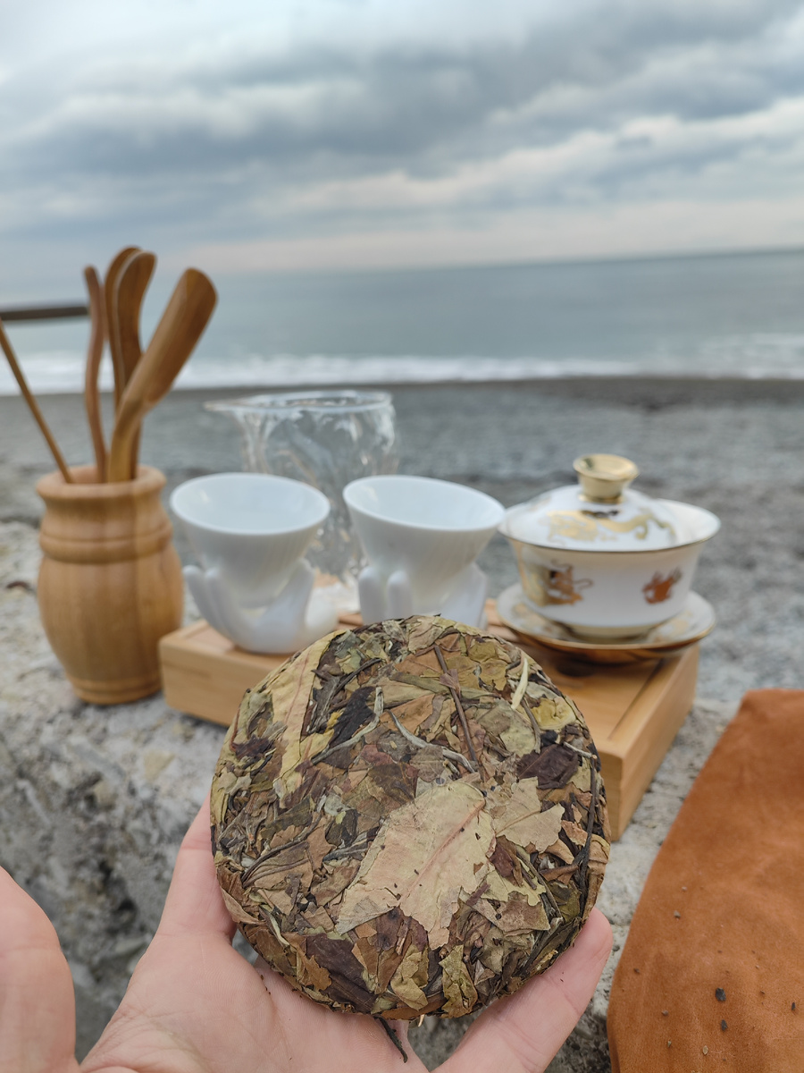 Подарочный блинчик выдержанного белого чая Шоу Мей - "Сяо Бай Тянь", которым меня порадовал мой ученик! Урожай 2021 года.