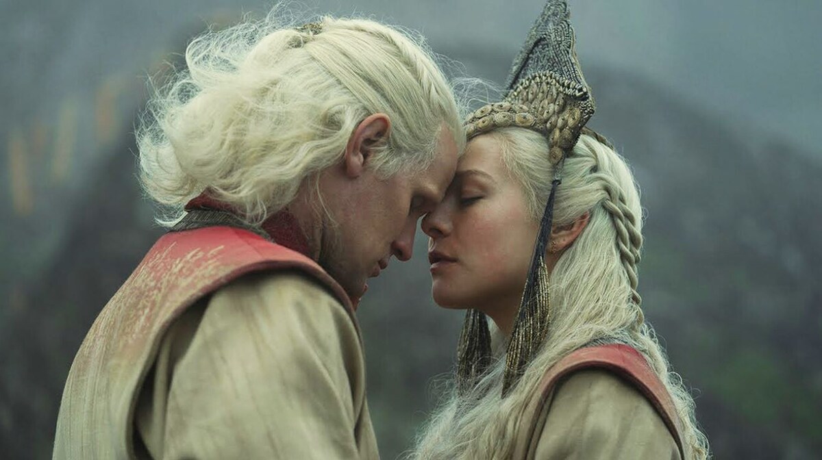 Сцена свадьбы Рейниры и Деймона Таргариена в первом сезоне сериала «Дом Дракона» (House of the Dragon)