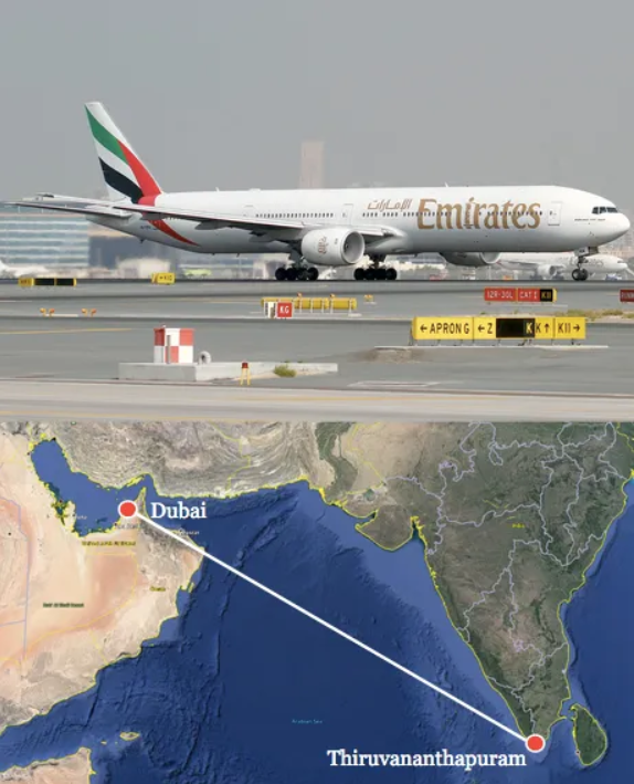 Сверху: самолёт, участвовавший в катастрофе. (Источник изображения: Константин фон Ведельштедт) || Снизу: маршрут рейса 521. (Источник карты: Google)