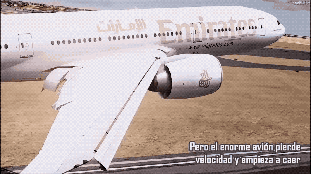 Моделирование крушения. Эта анимация была создана MauricioPC, который на своём канале YouTube анализирует авиакатастрофы на испанском языке.
