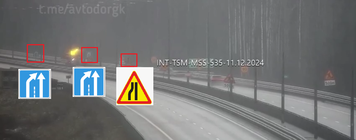 Противоречие дорожных знаков