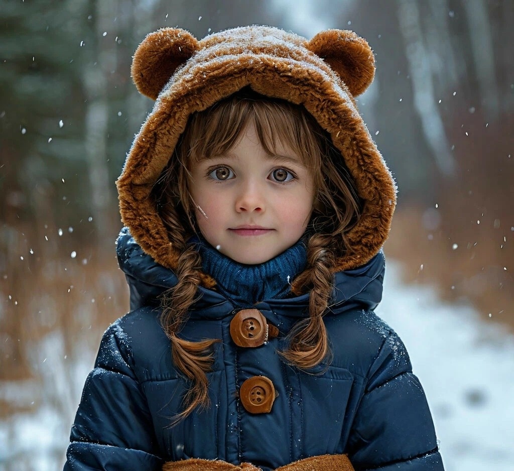 Мне купили новое пальто, синее, с пелериной.