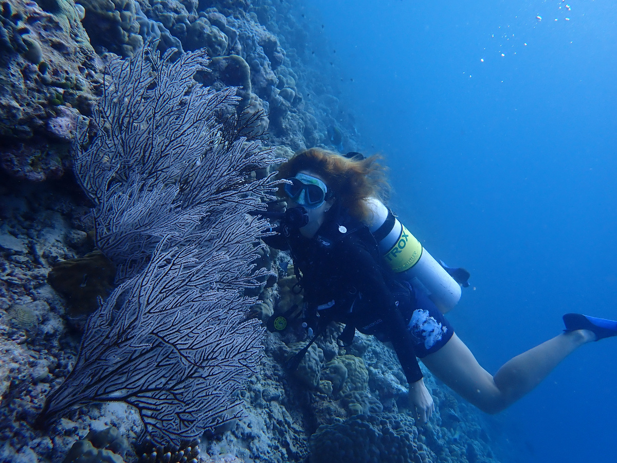 Во время работы дайвинг инструктором на Мальдивах