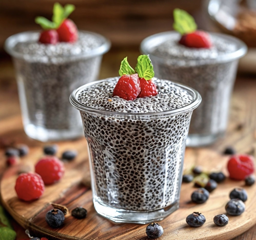 Изысканный десерт из семян чиа. 