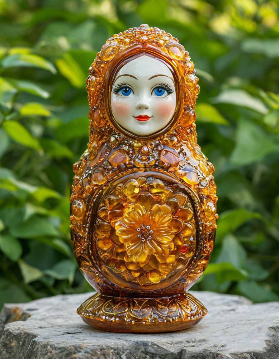 Матрешка из янтаря