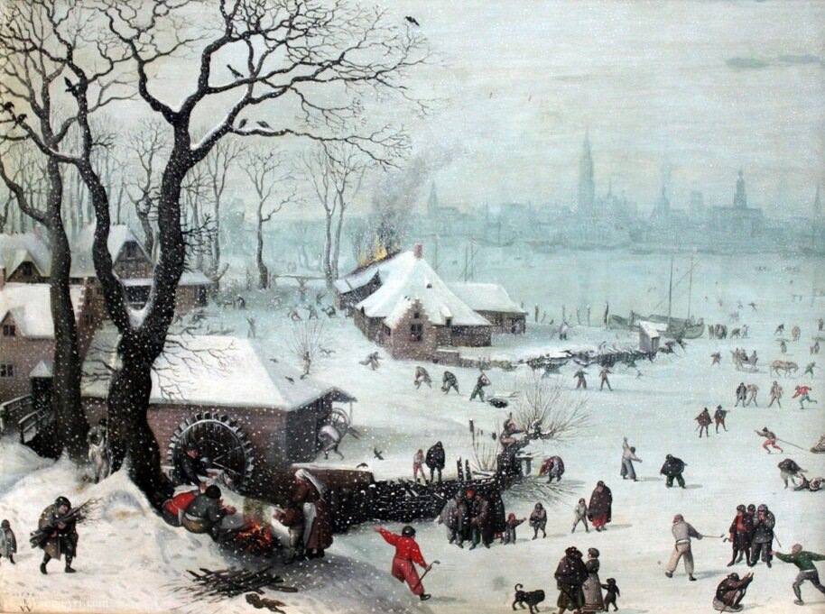 Зима в Антверпене. (artsdot.com)