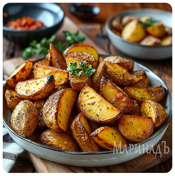 Картофель запечённый по-деревенски/МаринадЪ