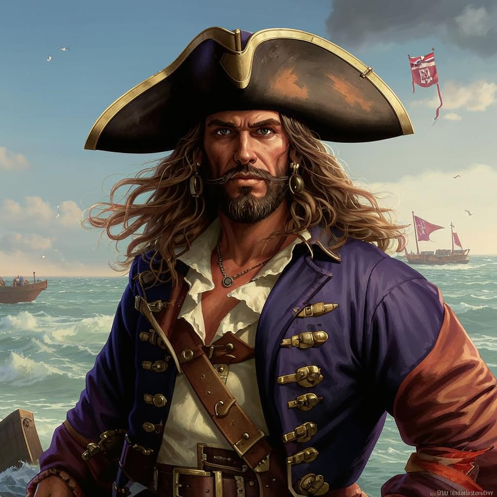 "Первый пират Новой Англии, 1632 год", так его видит нейросеть Кандинский