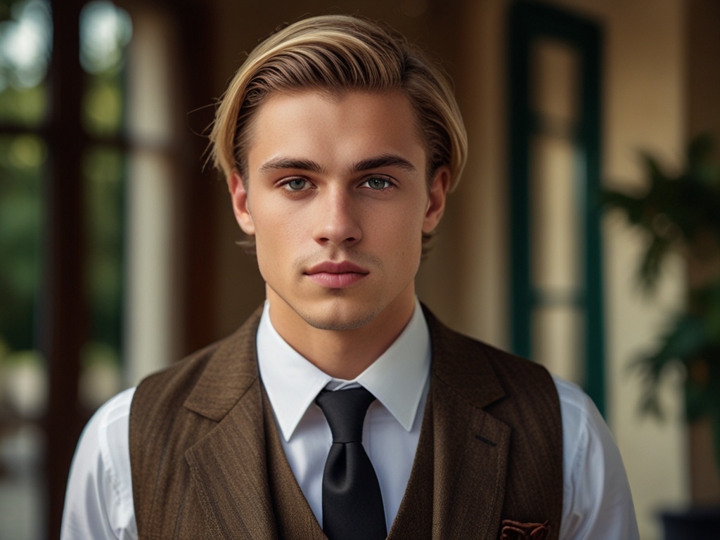 Собственное зобретение искусственного интеллекта при запросе "хороший парень 25 лет в костюме".