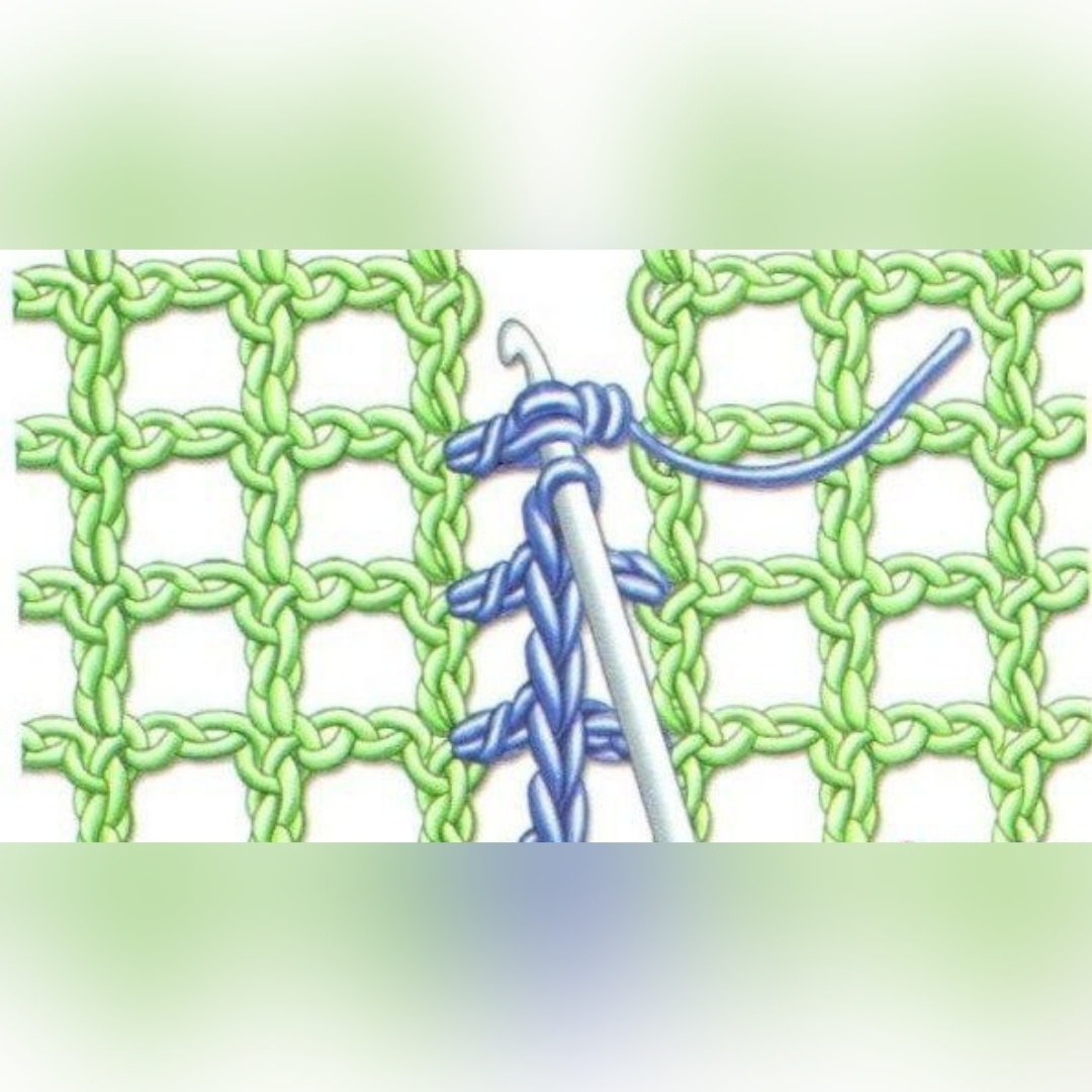 Схема соединения деталей в филейной технике вязания.