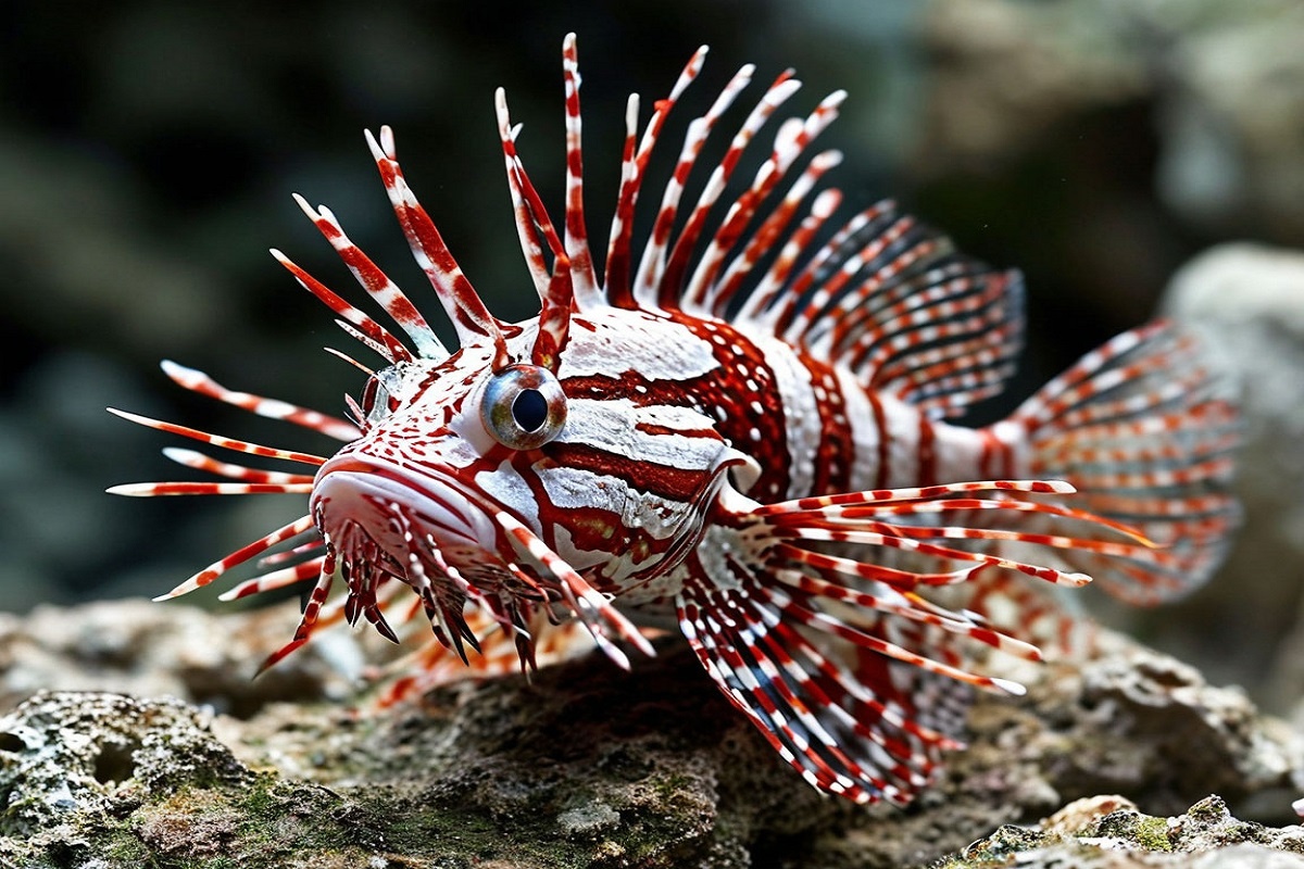 Рыба-лев семейства скорпеновых относится к числу самых опасных для человека морских рыб. К счастью, в Черном море она пока не успела акклиматизироваться. Нейросеть shedevrum.ai