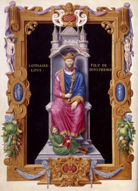 Король Лотарь на средневековой миниатюре