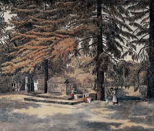 «Гробница Ахиллеса» в Строгановском саду (А. Мартынов, 1812).