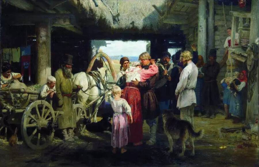 И.Е. Репин. Проводы новобранца. 1870 г. Источник: https://ru.wikipedia.org