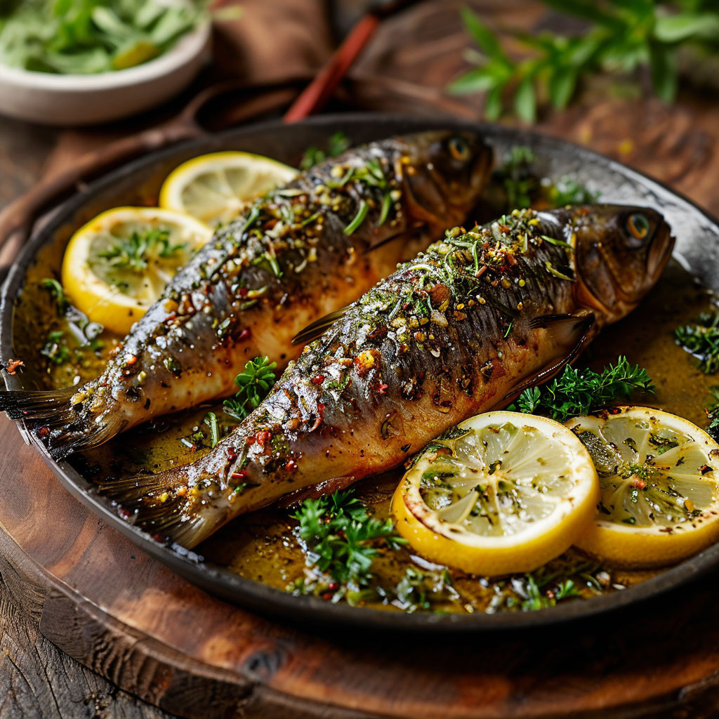Пикантная запеченная форель с лимоном и травами: блюдо для гурманов!