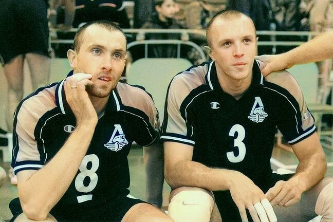    Сергей Тетюхин (слева) и Александр Косарев в 2002 году
