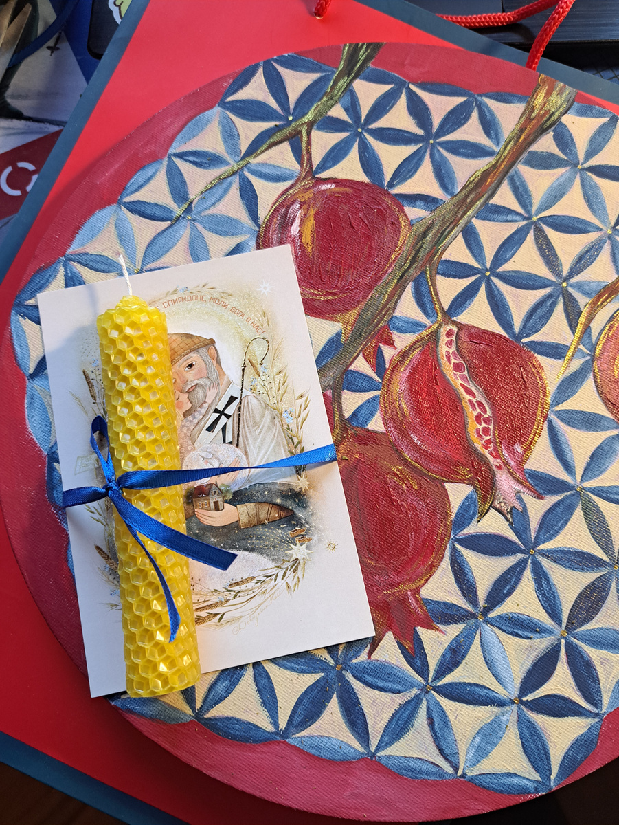 Картина "Гранат и Цветок жизни" автор Татьяна Костарева 